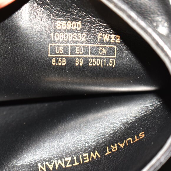 $900 STUART WEITZMAN Henley CAP TOE Knee-High Boot BLACK LEATHER 8.5 (PB32) - Picture 8 of 8